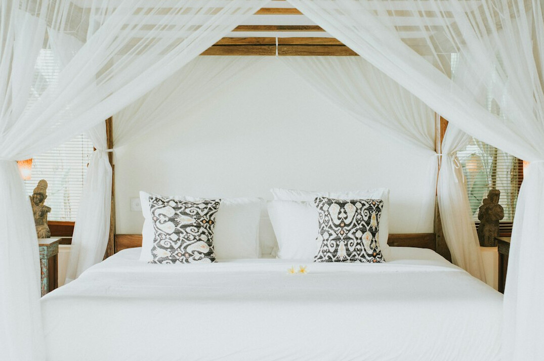 elegant bedroom with canopy bed