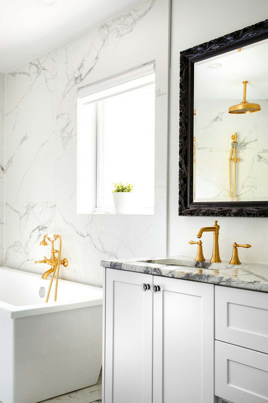 luxury bathroom with marble